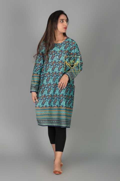 Printed Kurties Women's Short Sleeve Embroidered Anarkali Kurta Top with Palazzo Pants Set for Eid Wedding Reception Party