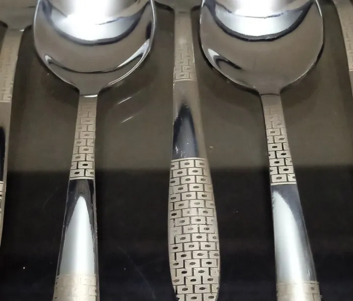 Stainless%20Steel%20Table%20Spoons%20with%20Laser%20Check%20Design/Laser%20Flower%20Design(Set%20of%206)%20-%20Image%209