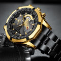 Leisure and Trendy Men's Quartz Watch Stainless Steel Wristband with Business Style Design Suitable for High-quality Watches of Commodity Sports. 