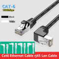 Cat6 Ethernet Cable RJ45 Right Angle UTP Network Cable Patch Cord 90 Degree Cat 6 Lan Cable For Laptop Router TV BOX White Black. 