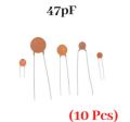 10 Pcs- 47pF capacitor 47pF 50V. 
