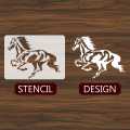 Running Horse  Reusable Stencil For wall Painting Art DIY Home Decor, Album Crafts and Canvas ID 431. 