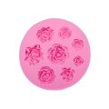 Rose Flower Silicone Fondant Mold Round 8 Cavity. 