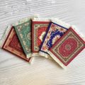 Mini Persian Woven Rug Mat Tassels Cup Coaster Mousepad Retro Carpet Coffee Dining Pad Living Room Home Office Table Decor. 