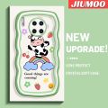 JIUMOO For Huawei Mate 30 Pro Case Cartoon Rainbow Cow Colorful Lovely Cream Wave Border Soft Clear Shockproof Phone Cases Creative Camera Transparent Casing Simple Gentle Protective Cover. 
