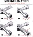 Meter Box Key Gas Key Meter Key 4-Way Multi-Functional Utilities Key for Electric Cupboard Cabinet Opening Key (Silver). 