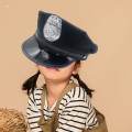 Children Police Hat Kids Costume Police Hat Hat for Stage Black A Eagle Badge. 