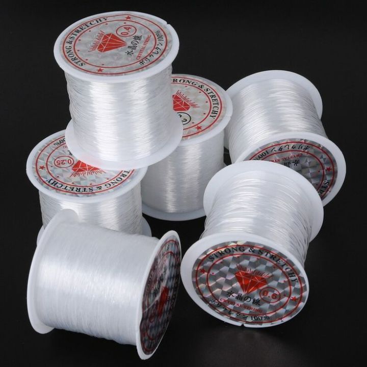 10 Yards White Stretchy Elastic Crystal String Cord – 0.5mm Beading Wire for Jewelry Making & Bracelets