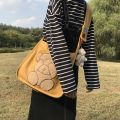Fashion Women's Canvas Cute Bear Pattern Shoulder Bag Casual Cartoon Travel Messenger Bag Student School Bag Yellow. 