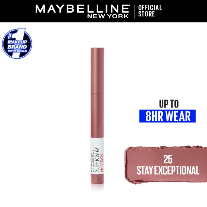 Maybelline Super Stay Ink Crayon Matte Longwear Lipstick, 8hrs long wear Matte Lipstick - 25 STAY EXCEPTIONAL