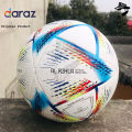 AL RIHLA FOOTBALL SOCCER MATCH BALL THERMAL BONDED - MACHINE BONDED BALL - STANDARD SIZE 5 FOR ADULT FOOTBALL TRAINING AND PRACTICE BY BEYNAAM ONLINE STORE. 