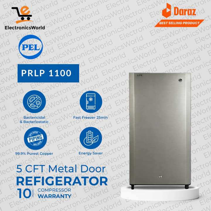 PEL Refrigerator Life Pro Series - PRLP 1100 Metallic Golden/Grey - 5 CFT Capacity -10 Years Brand warranty