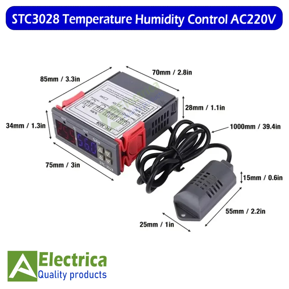 STC-3008 AC110-220V Dual Display Thermostat Temperature Controller With 1m Ntc Probe
