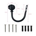 1 Pair of Metal Curtain Hooks - Retro Wall Mounted Curtain Hold Back Tiebacks Wall Hook Tassel Drapery Holder (Black). 