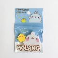 【NEW】 2 Pcs/Pack Molang Rabbit Duck Eraser Rubber Eraser Primary Student Prizes Promotional Gift Stationery. 