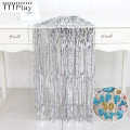 Background Silver Foil Curtain Backdrop Metallic Tinsel Curtains Grad Party Silver Foil Curtain. 