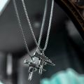 Hip Hop Iced Out UZI AK47 Gun Golden/Silver/Black Pendant Necklaces Stainless Steel Military Necklace For Mens. 