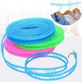 Rauf Traders 1 Pcs 5 Meter Plastic Windproof and anti-slip clothesline non slip clothes hanging rope with hooks. 