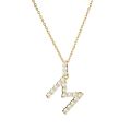 Luxury AAA+ Cubic Zirconia Initial Letter Necklace For Women Gold Color Geometric A-Z Alphabet Pendant Necklace Wedding Jewelry. 