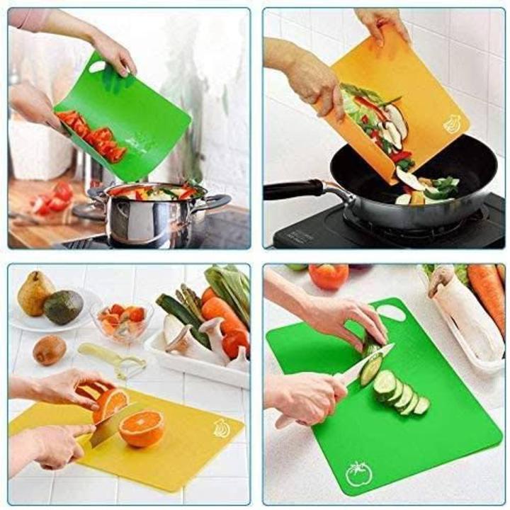 Set of 3 Extra Flexible Silicone Cutting Board Chopping Board for Kitchen Dishwasher-Safe Non-Slip Non-Porous Upgraded Colors Thick Small Medium and Large Cutting Bord