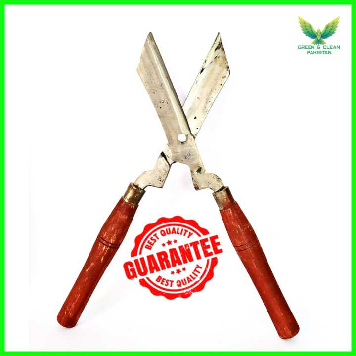 Hand Made Heavy Duty Gardening Shears with Anti-Slip Wooden Handles and Sharp Strong Kamani Razor-Sharp Blades - Advanced Geared Mechanism - Prune Your Garden in Comfort with Hedge Shears - 13.5" blade 23" full Body Size- Garden Plant Cutter