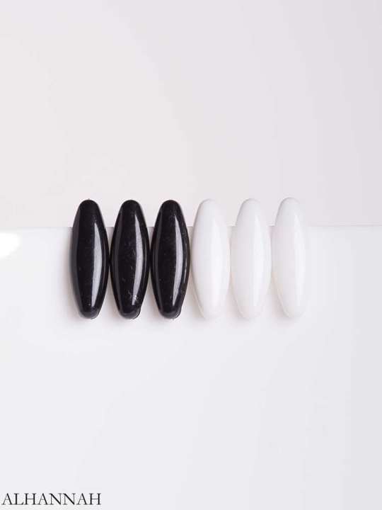 Pack of 6 Hijab Pins White and Black
