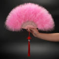 Handheld Marabou Feather Fan 1920s Vintage Style Flapper Hand Fan for Costume Party and Dancing Folding Craft Fan for Party Wedding Cosplay Home Decoration for Men Lady Girls. 