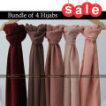 Hijab Throne - Premium Chiffon Georgette Hijab bundle of 4 high-quality fabric, lightweight feel, effortless drape Hijab/Scarves for Girls/Women - 200+ Shades Available. 