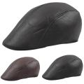 Beret Leather Cap Autumn/Winter Forward Cap Men And Women Thermal Cap. 