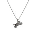 【PeacemPeace】 Vintage Stainless Steel Box Chain Necklace Cool Motorcycle Pendant Men's Long Sweater Chain Couple Accessories. 