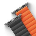 UNIQ Revix Reversible Magnetic Apple Watch Strap Series 1-8 SE/SE2 45/44/42MM – (Grey/Orange). 
