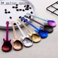 4pcs Guitar Spoon Cafe Coffee Tea Spoon Dessert Stainless Steel Exquisite Love Children Gift Spoon Colors Kitchen Accessories. 