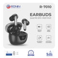 Ronin R-7010 Earbuds, Active Noise Cancellation, 10m Range, IPX4, Compatible with iOS/Android, Bluetooth 5.3, Deep Bass Sound, Digital Display & Water Resistance, 13MM Drivers, 6-Hour Playtime, Block the Noise, Hear the Detail. 