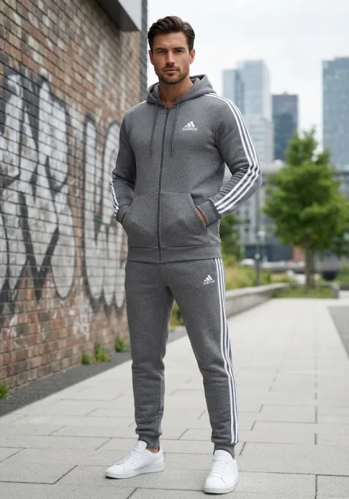 Adidas%20Men's%20Brown%203-Stripes%20Winter%20Zipper%20Tracksuit%20-%20Heavy%20Brush%20Fleece%20Inside%20-%20Warm%20Hooded%20Co-ord%20Set%20-%20Image%207