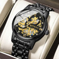 Binbond New Automatic Non-Mechanical Watch Men's Waterproof Calendar Luminous Tourbillon Trendy Men's Hollow Design. 