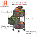 3 Tier Round Basket 360-Degree Rotating Moveable Vegetable & Fruit Organizer Rack for Kitchen Storage Baskets. 