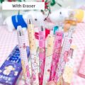 RHS Online 6PCS Cartoon 0.5mm Erasable Gel Ink Pen Exam Pens Diary Journal Pressing Pens Blue Ink. 