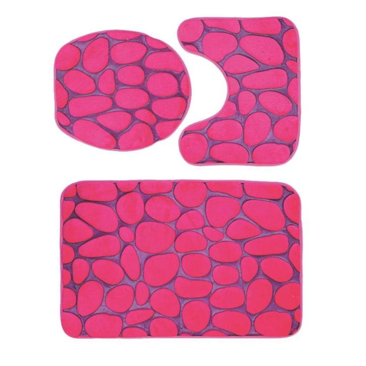 3 PCS Modern Design Bathroom Toilet Lid Covers and Rug Set Toilet Seat Covers