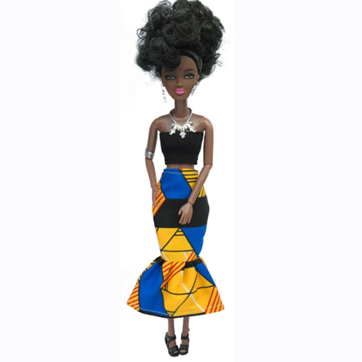 Movable Joints African Black Doll For American Dolls Accessories Nudy Body With Clothes For Barbie Toy Girl Pretend Kid Toy Gift-Option Style 3