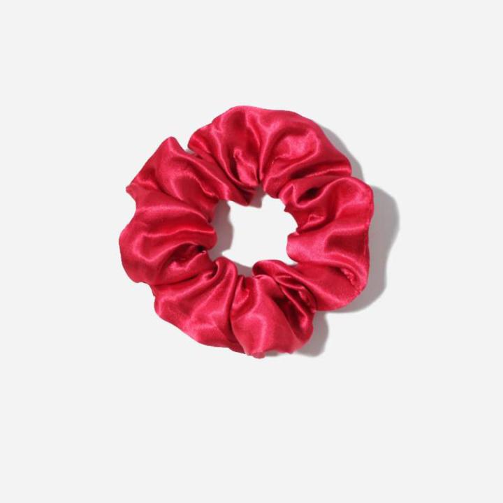 Ready Stock Solid Color Scrunchies Hair Tie Hairband Fashion Shiny Girls Ponytail Elastic Korean Women Accessories