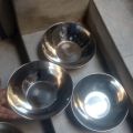 Large 3 Pcs Tasra Pyali Steel Katori Deep Bowls 8 inches 250ml. 