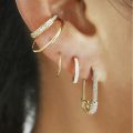 New Zircon Safe Pin Hoop Earrings for Women Fashion Hip Hop Metal Hanging Earrings Wholesale Jewelry Accessories Gifts Moonlight Shines. 