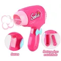 Pretend Play Hair Dryer Battery Operated Hair Styling Dryer For Girls Makeup Accessories Collection - Pink. 