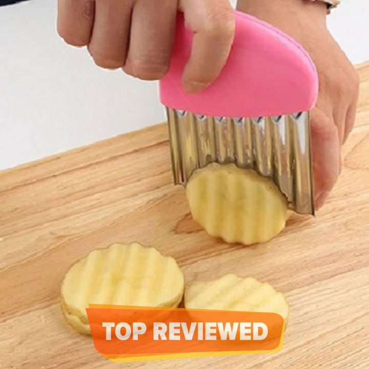 wrinkle french fries cutter Potato Chips Cutter Stainless Steel Wavy Knife Vegetable Cutter Wavy French Fries Cutter Vegetable Slicer