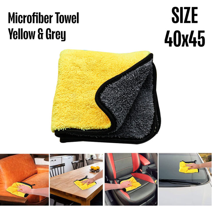 Dextro Multi Purpose Premium Quality, Soft, Water Absorbing and Thick Microfiber Towels Dual-Sided (Size 40x45) Use for Car Bike Kitchen  Microfiber Car Cleaning Towel