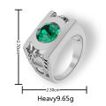 DC Anime Peripheral Green Lantern Ring Green Rhinestone Ring GreenLantern Trendy Men and Women Personality Ring. 