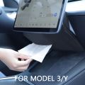For Tesla Model 3 Y S Car Tissue Box Hidden Behind Screen Napkin Paper Holder Interior Storage Bag Car Accessories. 