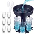 GST  High Quality Soda Dispenser Water Dispenser Glass Holder 6 Shot Glass Dispenser and Holder, Dispenser For Filling Liquids, Shots Dispenser, Multiple 6 Shot Dispenser, Bar Shot Dispenser, Cocktail Dispenser(Glass not included). 