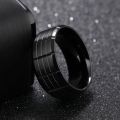 Exquisite Competitive Men Stainless Steel Vintage Onyx Black Tourmaline Ring. 