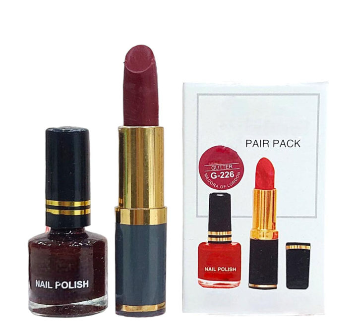 New Professional Makeup 2in1 Lipsticks + Nail Polish Pair Pack | Long-Lasting & High-Pigment Lipstick | Trendy Nail Polish Shades | Perfect Combo for Girls & Women | Smooth & Matte Finish | Smudge-Proof & Chip-Resistant | Beauty Essentials for Daily & Par
